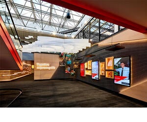The lobby of the Barksdale facility where the capability center is located.